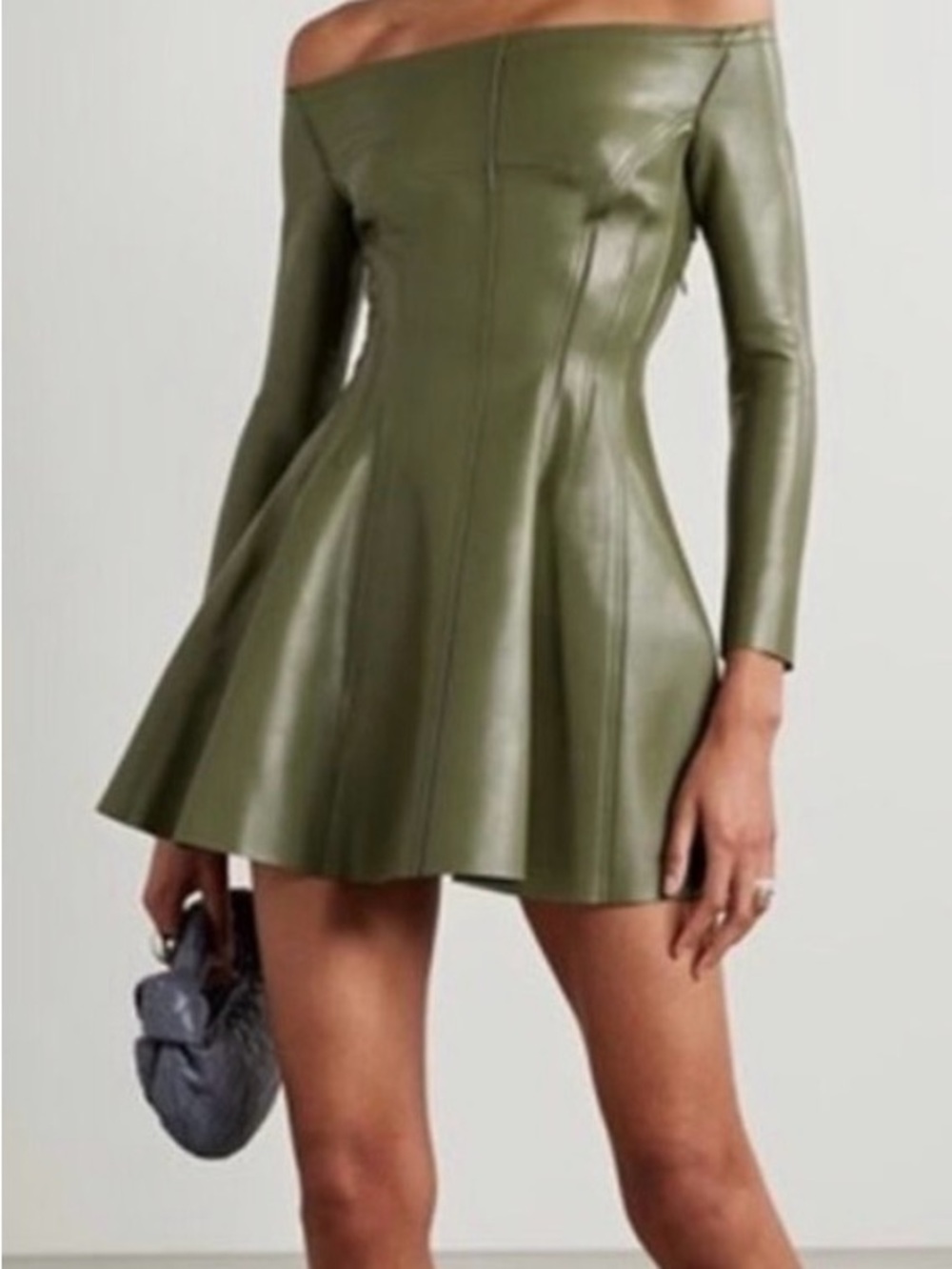 Norma Kamali Grace Mini Dress Military Olive Mini Dress M *NWT*